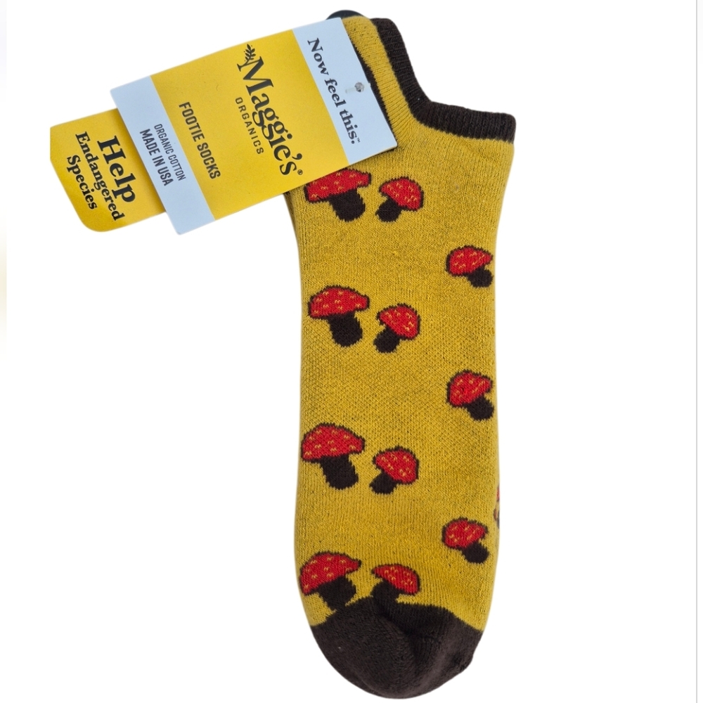 Organic Yellow Mushroom Ankle Socks